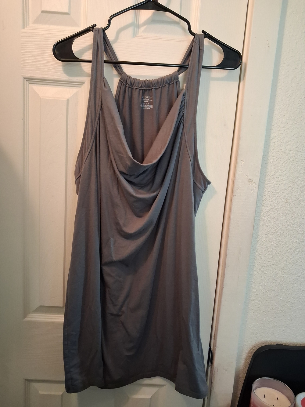 Lane Bryant Gray Draped Cowl Neck Tank